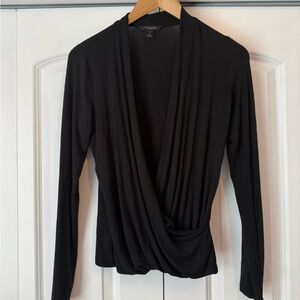 Banana Republic Black Wrap Blouse